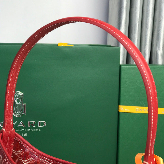 GOYARD BOHEME HOBO BAG 26 IN RED GOYARDINE CANVAS