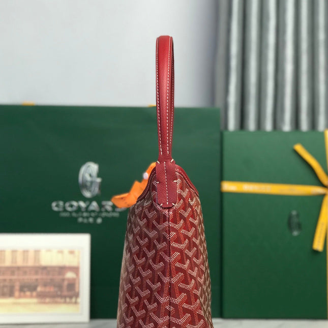 GOYARD BOHEME HOBO BAG 26 IN RED GOYARDINE CANVAS