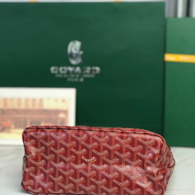 GOYARD BOHEME HOBO BAG 26 IN RED GOYARDINE CANVAS