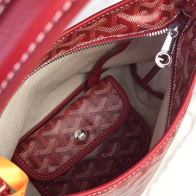GOYARD BOHEME HOBO BAG 26 IN RED GOYARDINE CANVAS