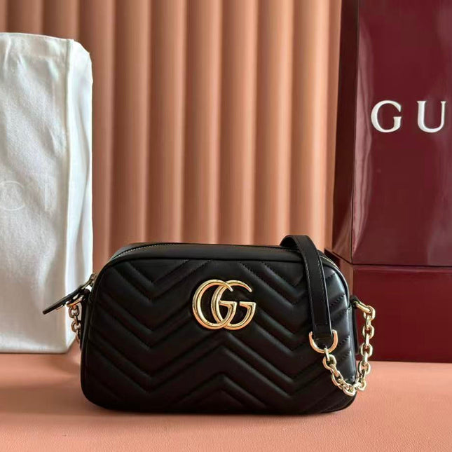 GUCCI 26S SHOULDER BAG 24 IN BLACK CALFSKIN
