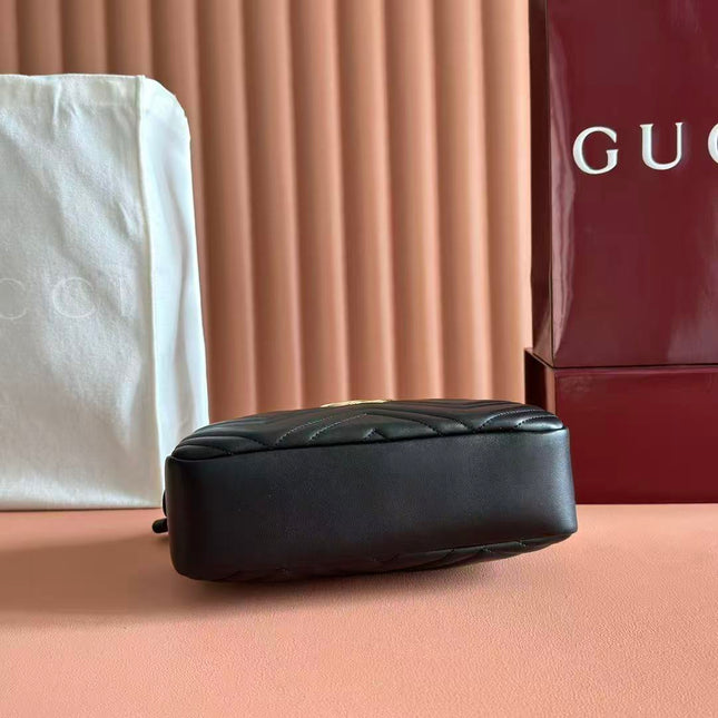 GUCCI 26S SHOULDER BAG 24 IN BLACK CALFSKIN
