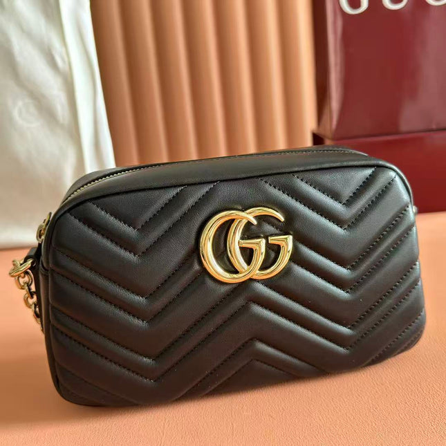 GUCCI 26S SHOULDER BAG 24 IN BLACK CALFSKIN