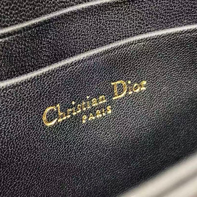 DIOR 26S LADY DIOR BAG 21 IN BLACK CALFSKIN
