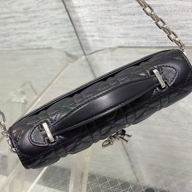 DIOR 26S LADY DIOR BAG 21 IN BLACK CALFSKIN