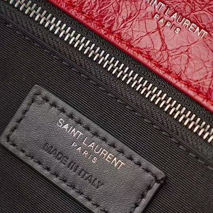 YSL MEDIUM NIKI BAG IN RED GLOSSY CALFSKIN AND HARDWARE