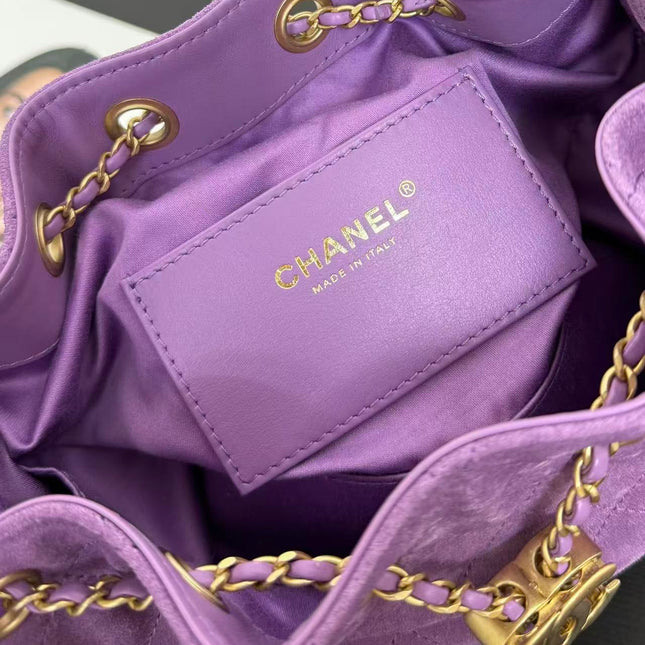 CHANEL 26S HOBO BAG 22 IN PURPLE SUEDE