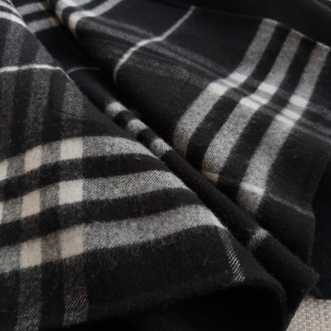 BURBERRY 26S DOUBLE-FACED REVERSIBLE CHECK HOODED CAPE IN BLACK