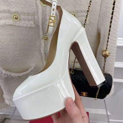 VALENTINO 26S PLATFORM HIGH HEEL IN WHITE CALFSKIN 001