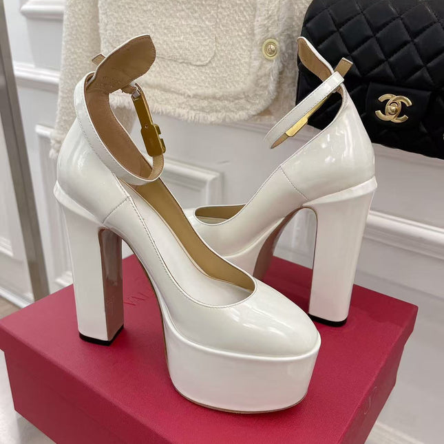 VALENTINO 26S PLATFORM HIGH HEEL IN WHITE CALFSKIN 001