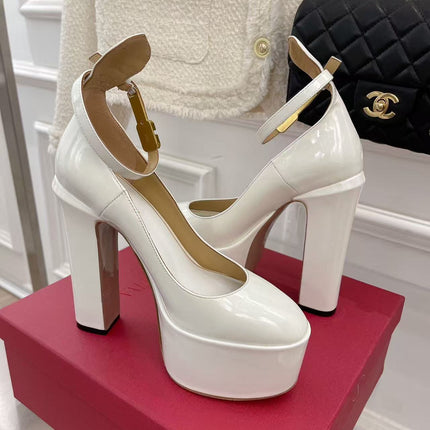 VALENTINO 26S PLATFORM HIGH HEEL IN WHITE CALFSKIN 001
