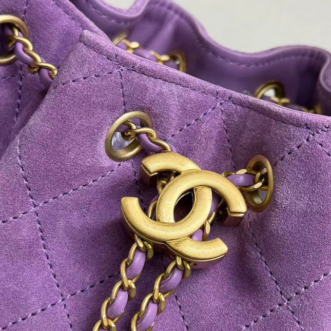 CHANEL 26S HOBO BAG 22 IN PURPLE SUEDE