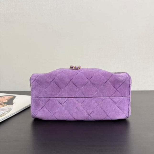 CHANEL 26S HOBO BAG 22 IN PURPLE SUEDE