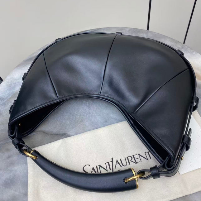 YSL 26S MOMBASA HOBO BAG MEDIUM IN BLACK CALFSKIN