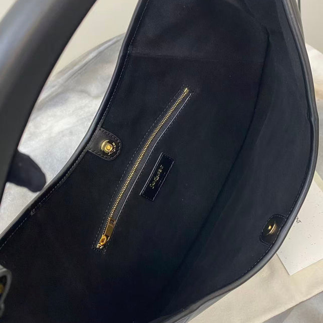 YSL 26S MOMBASA HOBO BAG MEDIUM IN BLACK CALFSKIN