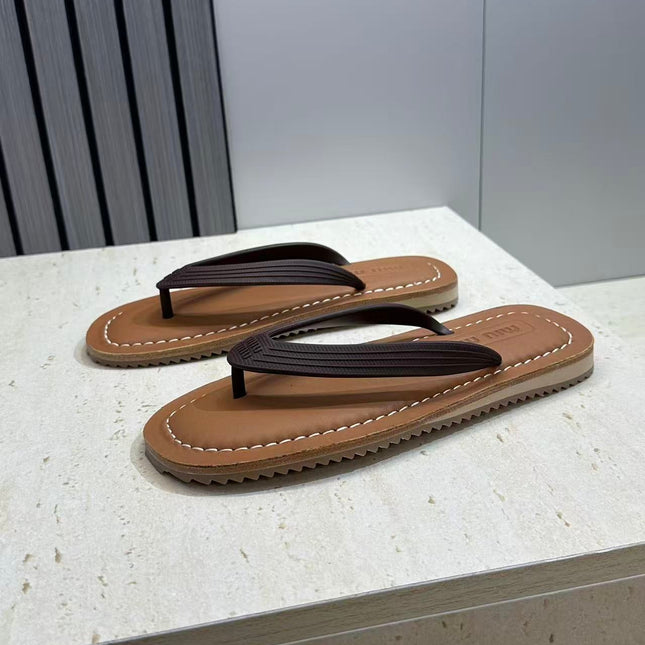MIUMIU 26S THONG SANDAL IN DARK BROWN