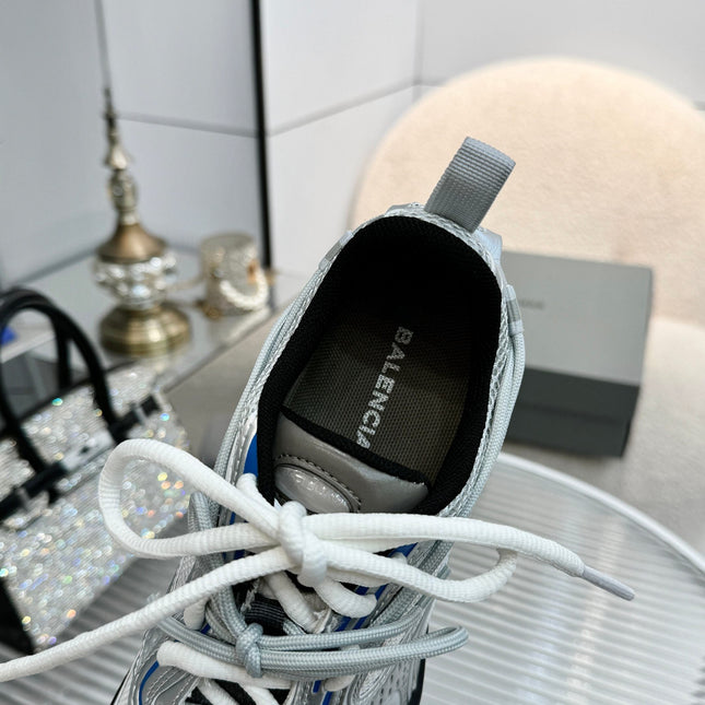 BALENCIAGA 26S RADAR GRADIENT LINES SNEAKER IN SILVER MELATIC