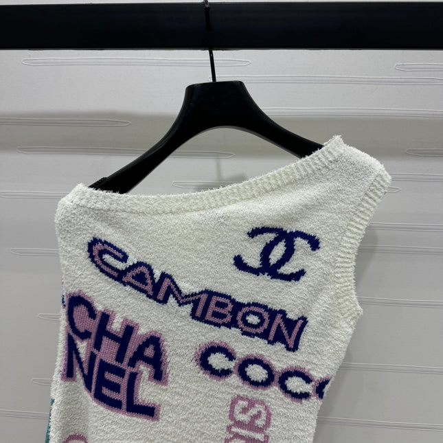 CHANEL 26S ASYMMETRICAL OFF-SHOULDER KNIT TOP