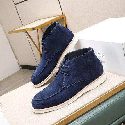 HM 26S HIGH-TOP LOAFERS IN NAVY BLUE SUEDE