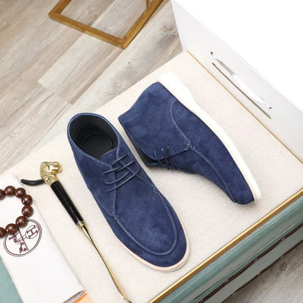 HM 26S HIGH-TOP LOAFERS IN NAVY BLUE SUEDE