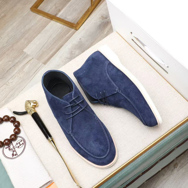 HM 26S HIGH-TOP LOAFERS IN NAVY BLUE SUEDE