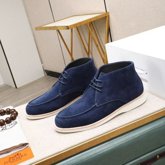 HM 26S HIGH-TOP LOAFERS IN NAVY BLUE SUEDE