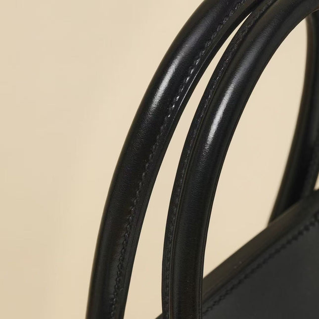 HM 26S BIRKIN BAG 30 IN BLACK CALFSKIN SILVER BUCKLE