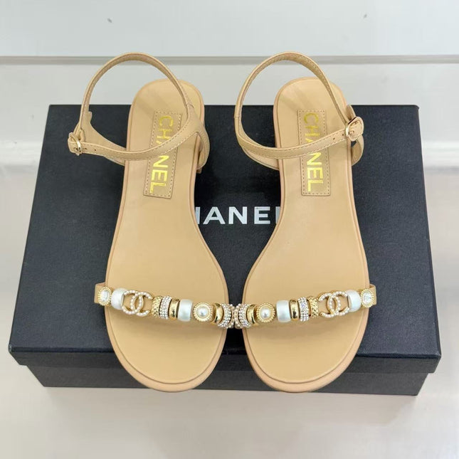 CHANEL 26S SANDAL IN BEIGE CALFSKIN STRAP WITH CHARMS