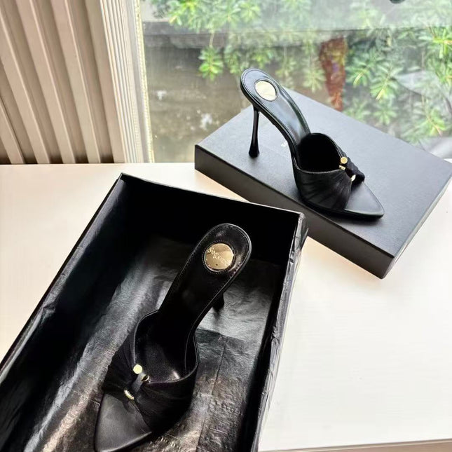 YSL HIGH HEEL 26S 100 MM IN BLACK LAMBSKIN