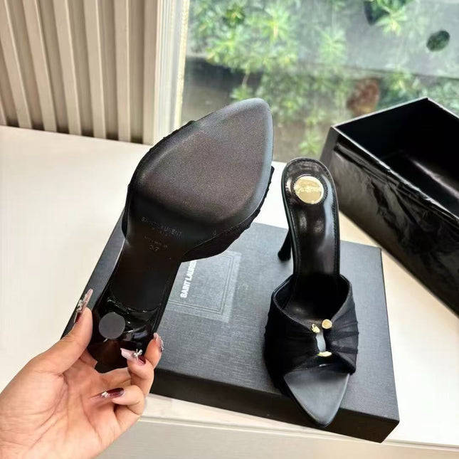 YSL HIGH HEEL 26S 100 MM IN BLACK LAMBSKIN