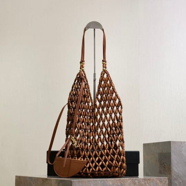 YSL 26S SUPPLE BUCKET IN WOOL BEADS