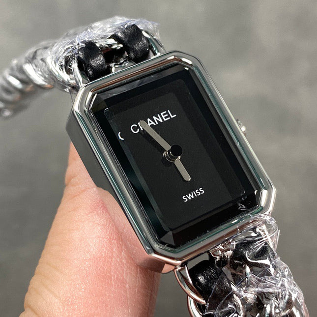 CHANEL PREMIERE H0451 ICONIC CHAIN WATCH STEEL AND CALFSKIN