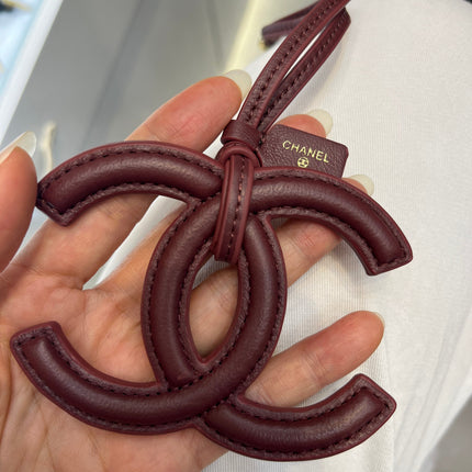 CHANEL 26S BAG CHARM IN DARK BURGUNDY LAMBSKIN