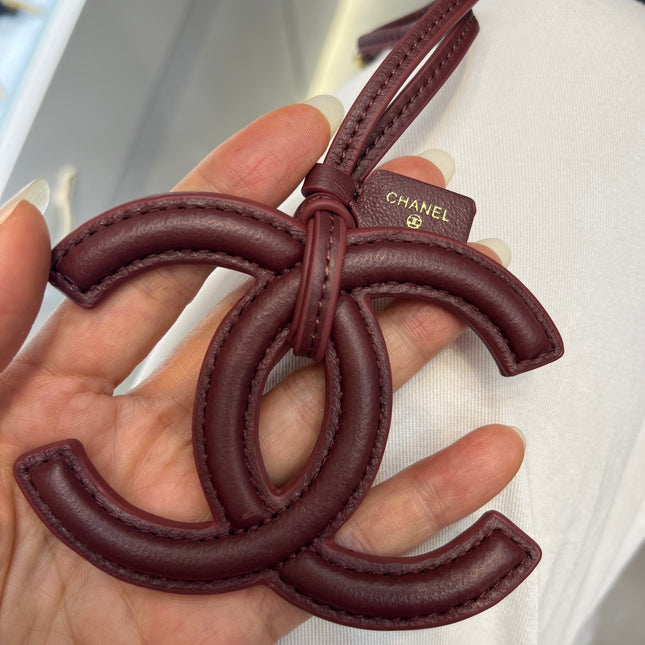 CHANEL 26S BAG CHARM IN DARK BURGUNDY LAMBSKIN