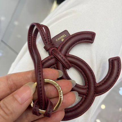 CHANEL 26S BAG CHARM IN DARK BURGUNDY LAMBSKIN