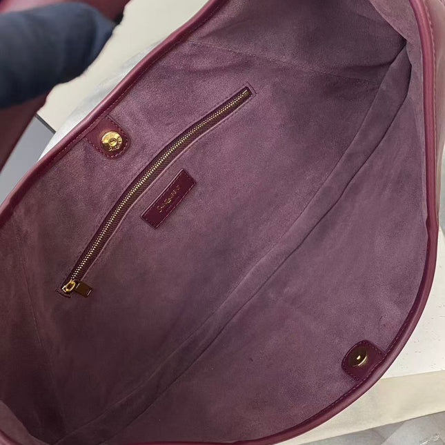 YSL 26S MOMBASA HOBO BAG MEDIUM IN BURGUNDY CALFSKIN