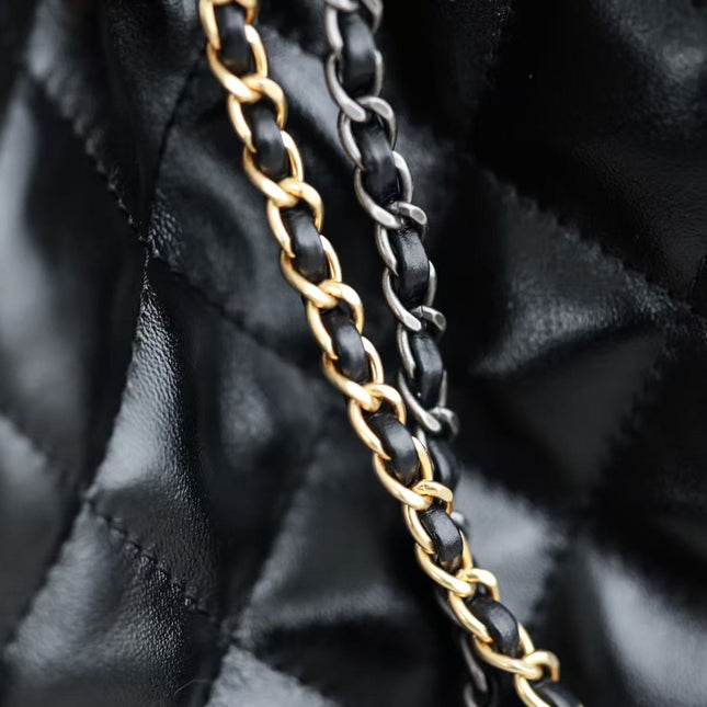 CHANEL 26S HOBO BAG 30 IN BLACK CALFSKIN GOLD HARDWARE 22526