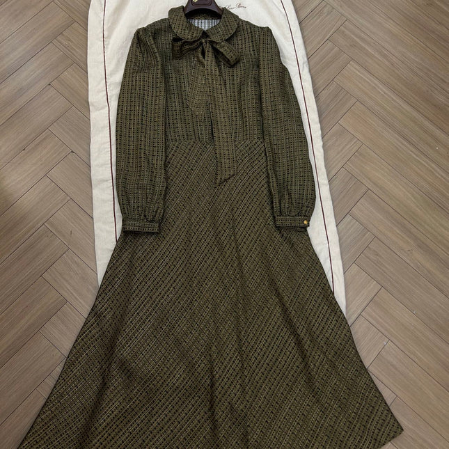 ZIMMERMANN 26S BELTED MAXI DRESS IN OLIVE GEO PRINT SILK