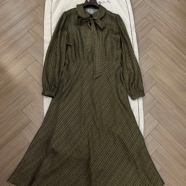 ZIMMERMANN 26S BELTED MAXI DRESS IN OLIVE GEO PRINT SILK