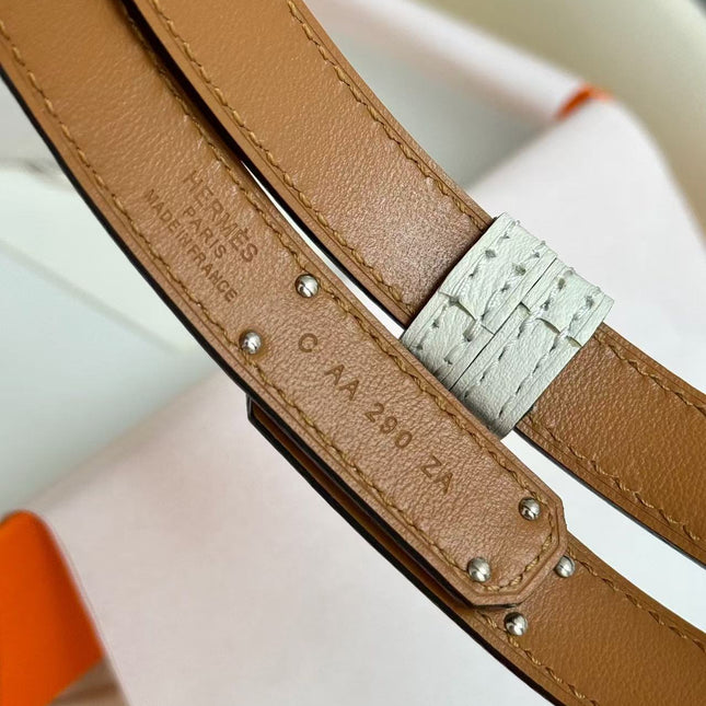 HM 26S KELLY BELT IN WHITE SILVER LOCK HARDWARE 25526