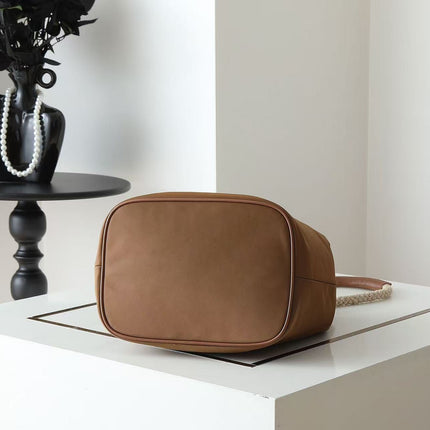 PRADA 26S BUCKET BAG IN BROWN RENYLON