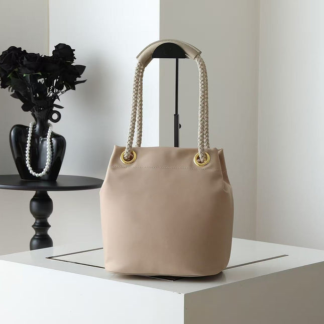 PRADA 26S BUCKET BAG IN BEIGE RENYLON