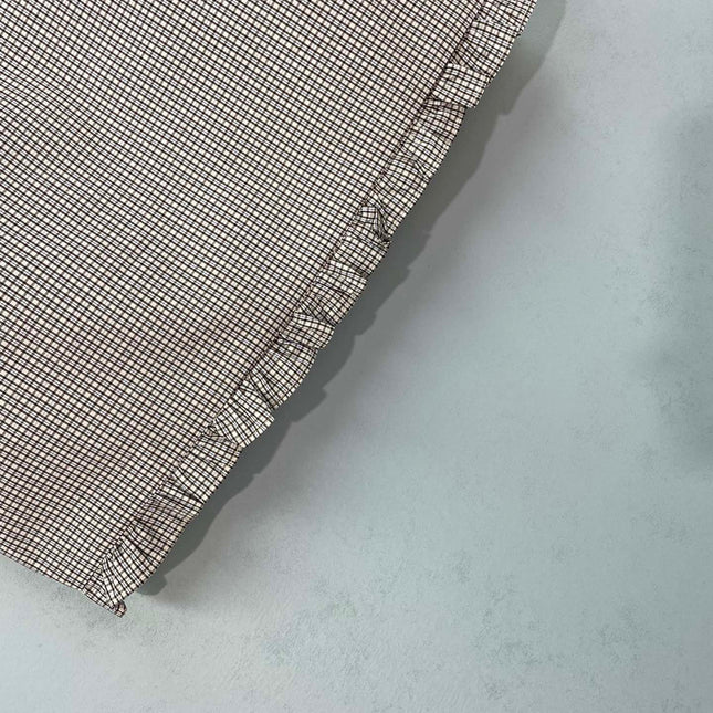 MIU MIU 26S CROPPED TANK TOP IN BEIGE GINGHAM COTTON