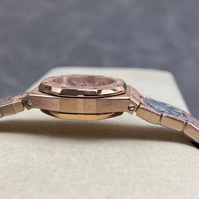 AUDEMARS PIGUET 26S ROYAL OAK MINI WATCH IN ROSE GOLD STAINLESS STEEL