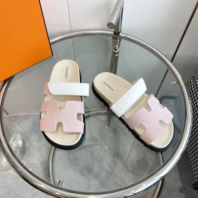 CHYPRE CANVAS SANDAL WHITE PINK LEATHER 50626