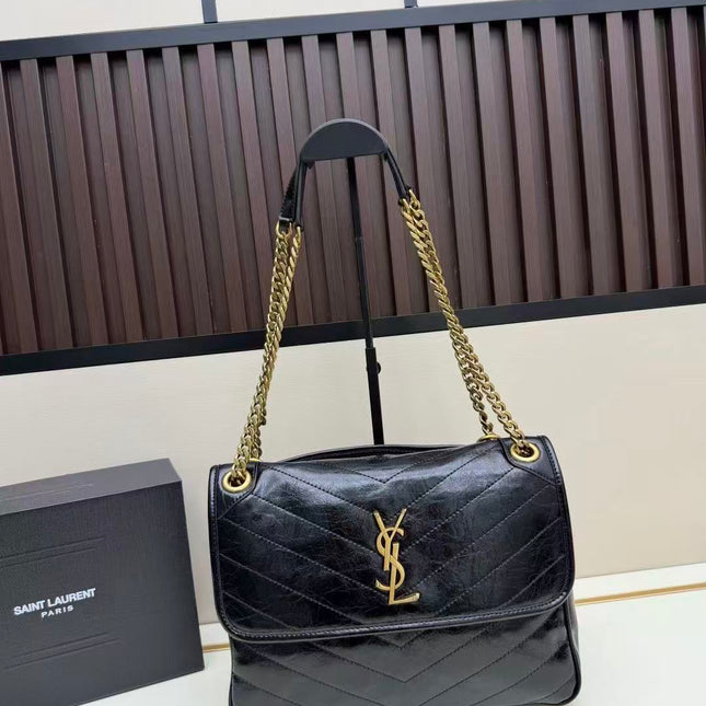 YSL 26S NIKI MEDIUM IN BLACK VINTAGE LEATHER