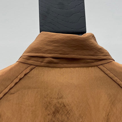 YSL 26S BOW TIE CROPPED BLOUSE IN CARAMEL SILK