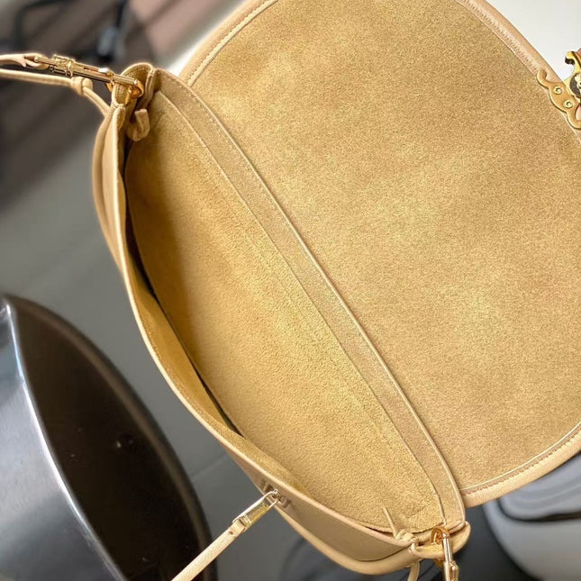CELINE 26S LITTLE HALFMOON SOFT 25 IN BEIGE LAMBSKIN 8626