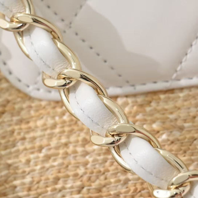 CHANEL 26S TOTE BAG IN NATURAL & WHITE RAFFIA AND LAMBSKIN