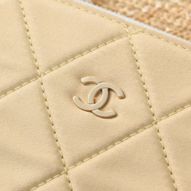 CHANEL 26S TOTE BAG IN NATURAL & WHITE RAFFIA AND LAMBSKIN